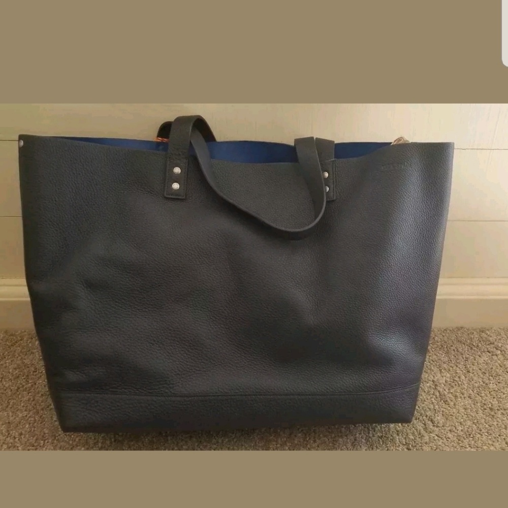 Jack Spade On Purpose Navy Leather Tote